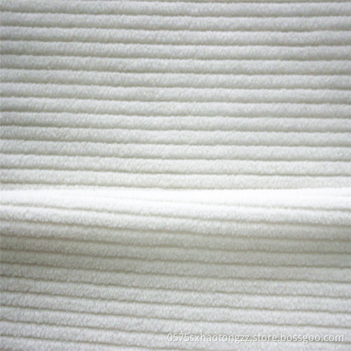 Polyester Stripes Plain Dyed Knitted Polar Fleece Fabric